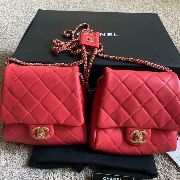 SOLD‼️Chanel Lambskin Red Side Packs 🔥 - Picture 2 of 8